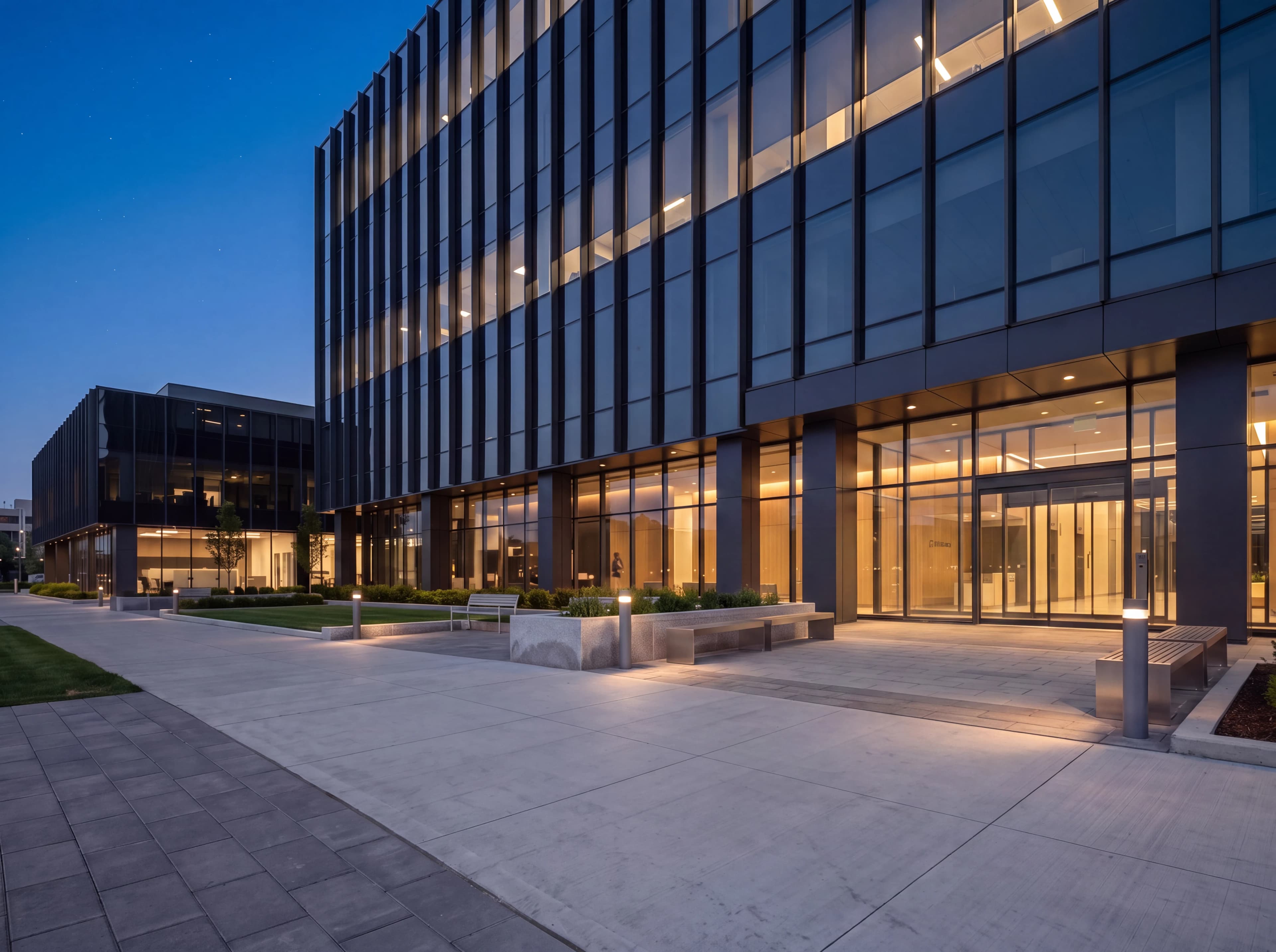 Immeuble commercial moderne vu de l’extérieur